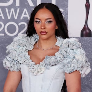 Jade Thirlwall poses as she arrives for the BRIT Awards at the O2 Arena in London, Britain, March 1, 2025. REUTERS/Isabel Infantes