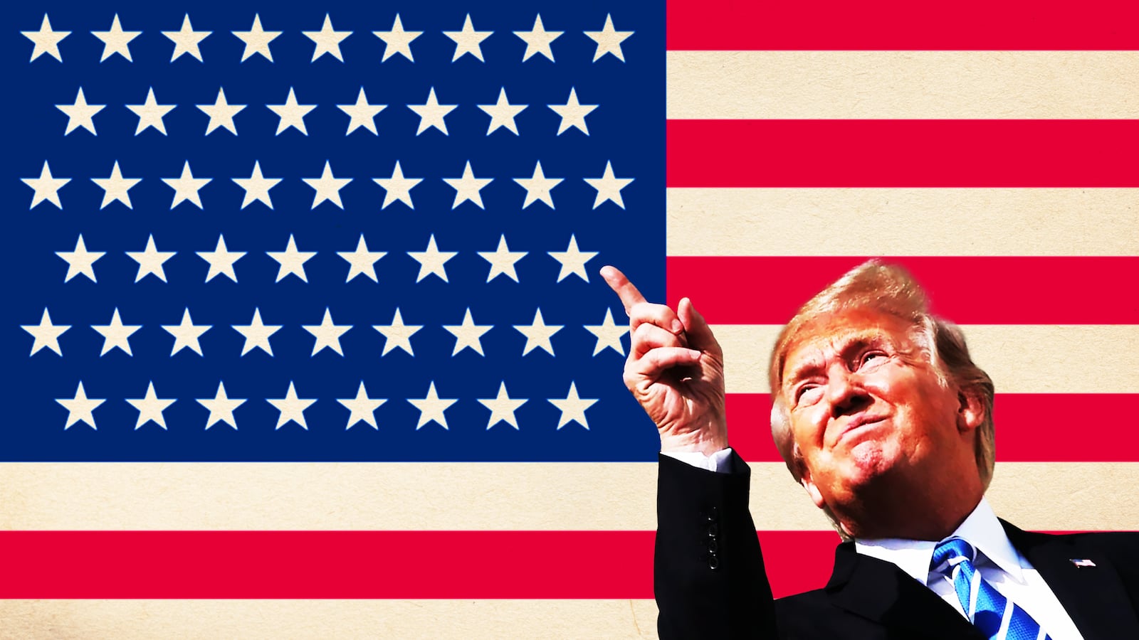 Donald Trump, 51 star flag illustation