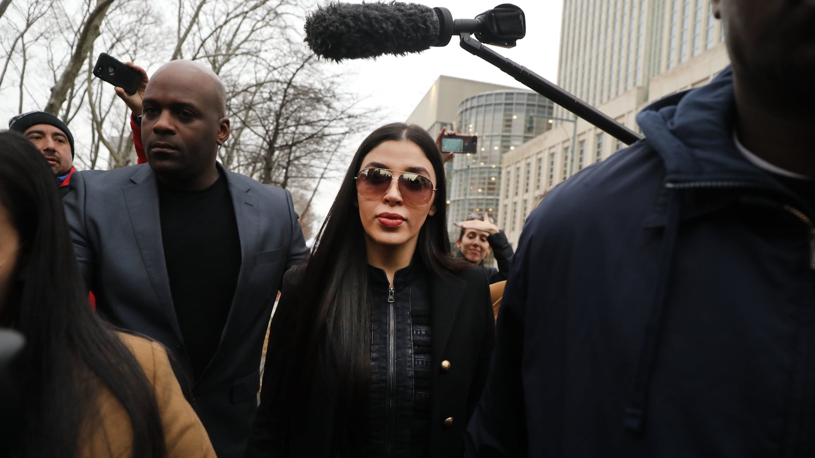 Emma Coronel Aispuro, wife of Joaquin “El Chapo” Guzman, outside of Brooklyn federal court in 2019.
