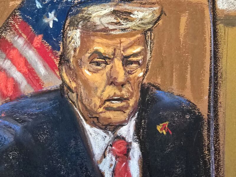 Jane Rosenberg’s sketch of Donald Trump.