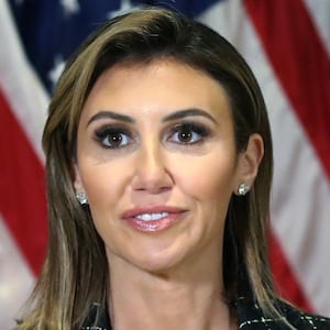 Donald Trump stands with his lawyer Alina Habba on January 11, 2024 in New York City.