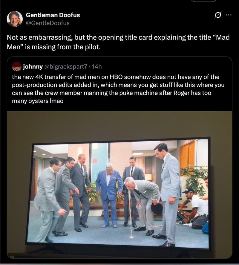 Mad Men 4K errors pointed out by fans online