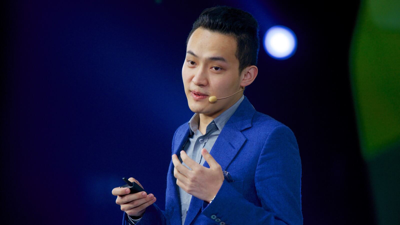 BEIJING, CHINA - NOVEMBER 04: Justin Sun Yuchen, founder of Tron and CEO of BitTorrent, speaks during Ifeng Finance Summit at China World Summit Wing on November 4, 2015 in Beijing, China. (Photo by Jiang Xin/Visual China Group via Getty Images)