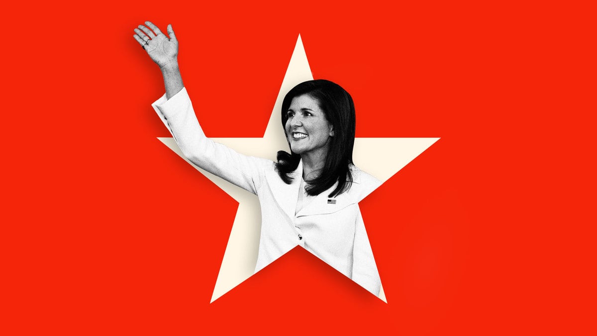 An illustration including photos of Nikki Haley