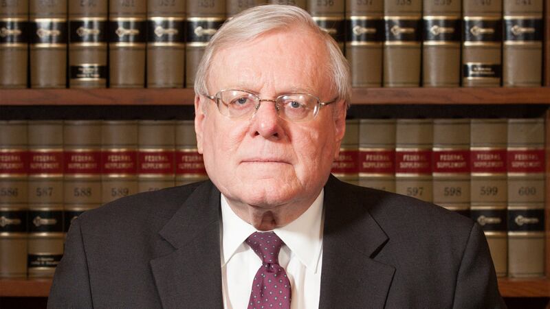 U.S. District Judge William Young poses for a picture at the court in Boston, Massachusetts, U.S.