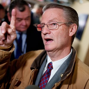 Rep. Tim Burchett (R-TN) speaks to reporters following a House Republican caucus meeting at the U.S. Capitol on February 25, 2025 in Washington, DC.