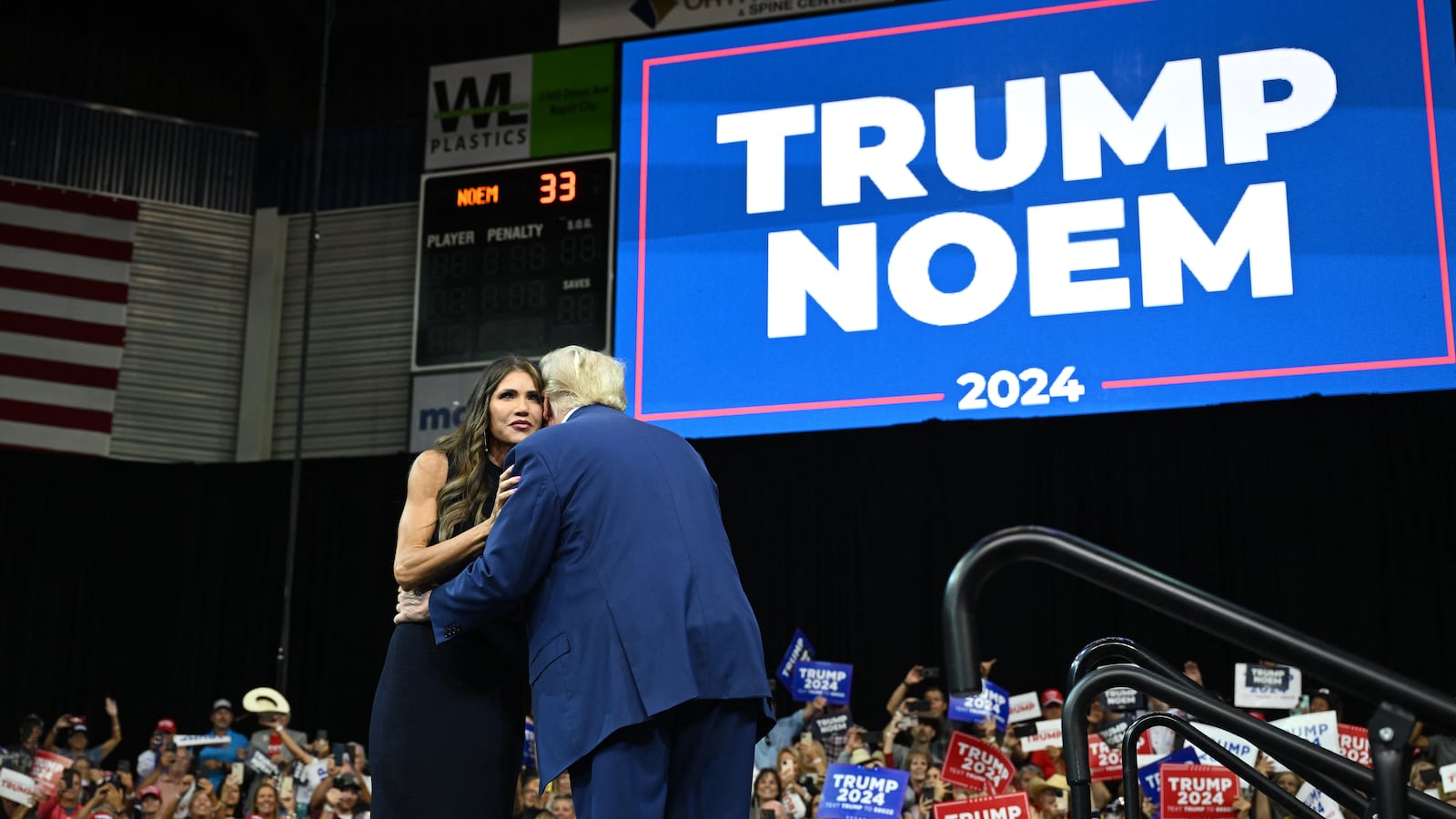 While Trump has not publicly knocked Kristi Noem out of the veepstakes, privately he was reportedly taken aback by her sordid dog tale.