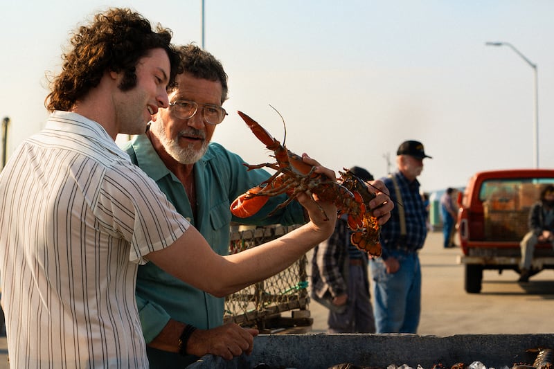 Dominic Sessa and Antonio Banderas in Tony