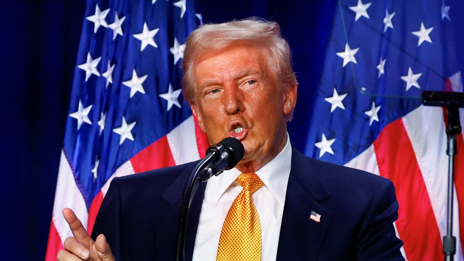 Trump speaks in Washington.