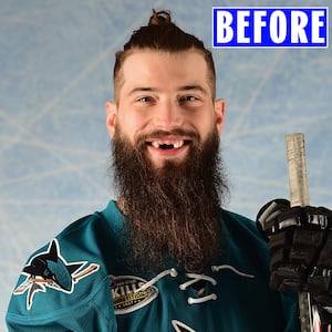Brent Burns #88 of the San Jose Sharks poses for a portrait prior to the 2017 Honda NHL All-Star Game at Staples Center on January 29, 2017 in Los Angeles, California.  (Photo by Harry How/Getty Images)