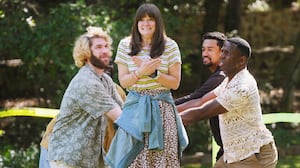 Alex Bonifer, Emily Pendergast, Anthony, and Warren Burke in Jury Duty.