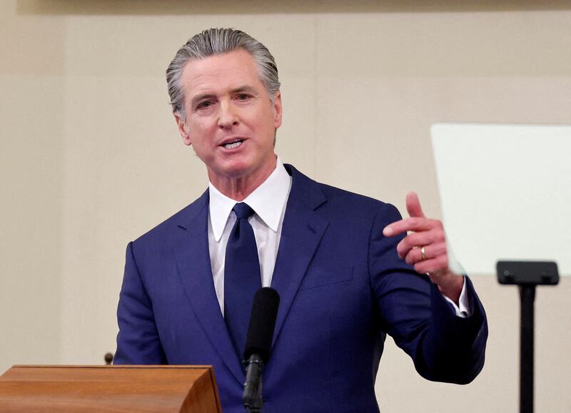 California Governor Gavin Newsom delivers the State of the State address in Sacramento, California, U.S. January 8, 2026.