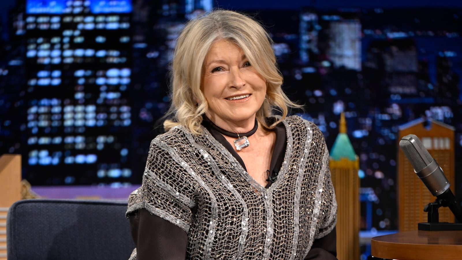 THE TONIGHT SHOW STARRING JIMMY FALLON -- Episode 2085 -- Pictured: Businesswoman Martha Stewart during an interview on Monday, January 27, 2025 -- (Photo by: Todd Owyoung/NBC via Getty Images)