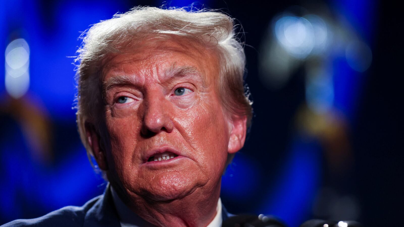 Donald Trump pictured at a Republican fundraising dinner.