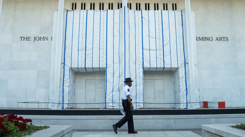 The exterior of the John F. Kennedy Memorial Center for the Performing Arts, a day after the Kennedy Center board voted to close the center for repairs, in Washington, D.C.,