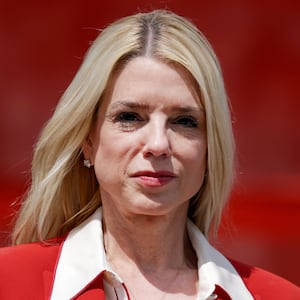 FORT LAUDERDALE, FLORIDA - APRIL 09:   Pam Bondi, U.S. Attorney General, during a press conference at Port Everglades on April 09, 2025 in Fort Lauderdale, Florida. The press conference followed an off-loading of over 48,400 pounds of illicit narcotics worth more than $509 million from U.S. Coast Guard Cutter James at Port Everglades. Bondi said,  'that the capture of the drugs along with suspected drug runners is a blow to the drug organization's financial operations and their efforts to distribute drugs around the United States'.  (Photo by Joe Raedle/Getty Images)