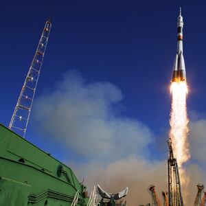 image of soyuz rocket taking off from kazakhstan into sky roscosmos russia united states america nasa