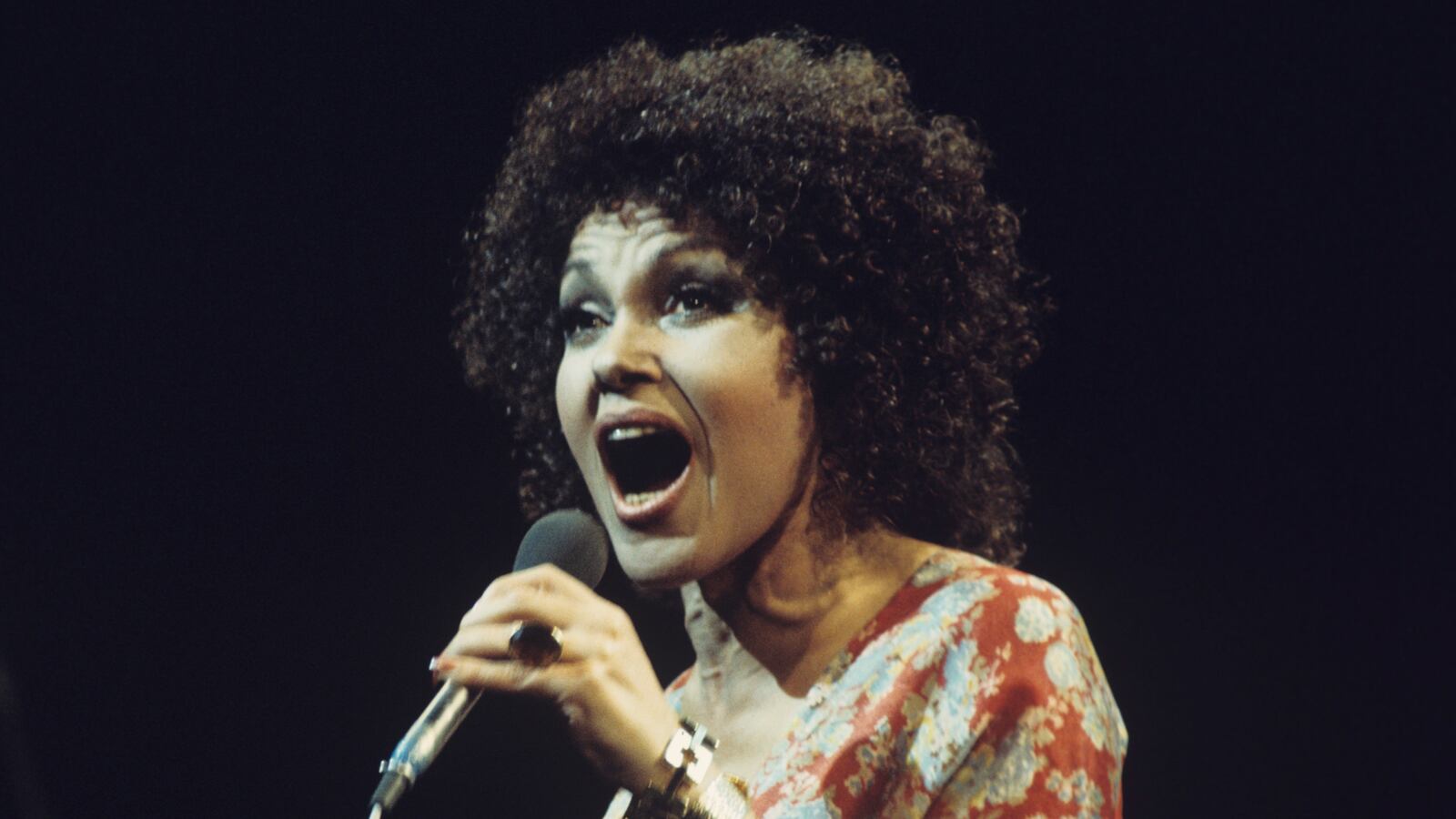 English singer Cleo Laine performs live on stage in London in 1976.