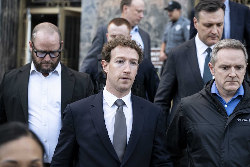 Meta CEO Mark Zuckerberg leaves the Federal Courthouse in downtown Los Angeles after defending the company in a landmark social media addiction trial in Los Angeles, United States, on February 19, 2026.