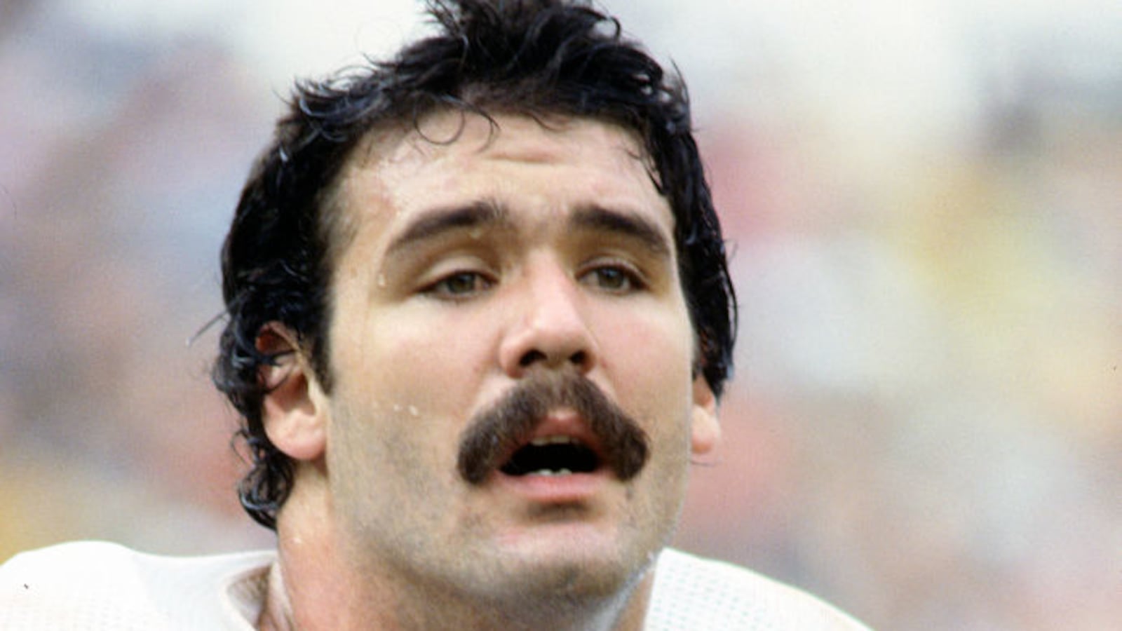 Russ Francis of the New England Patriots looks on during an NFL football game circa 1977.