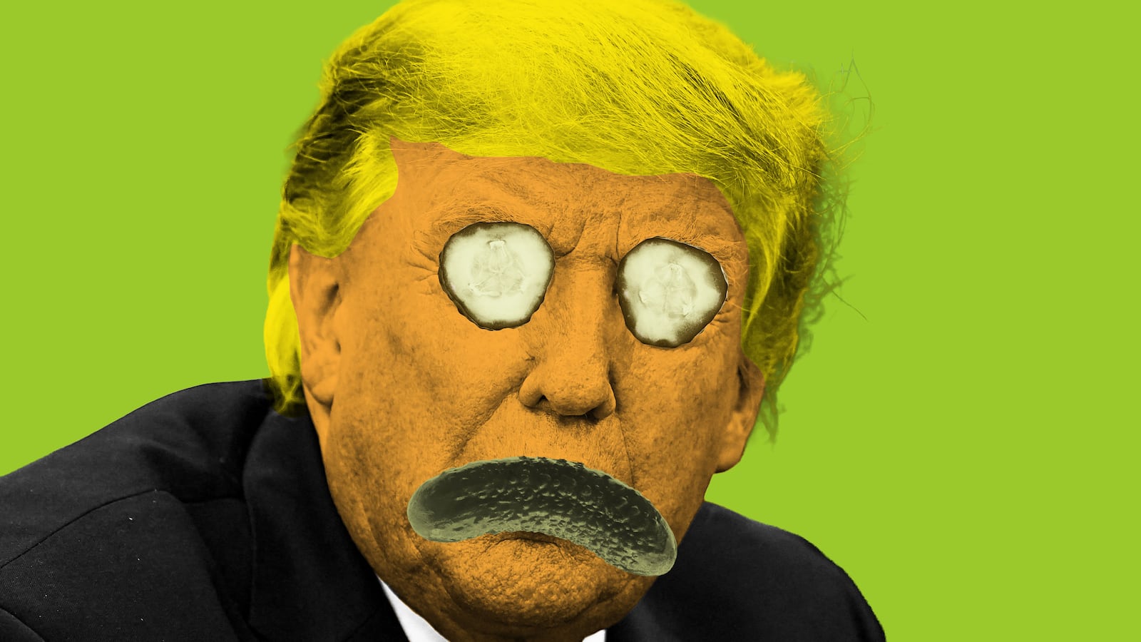 Trump with pickles on his face