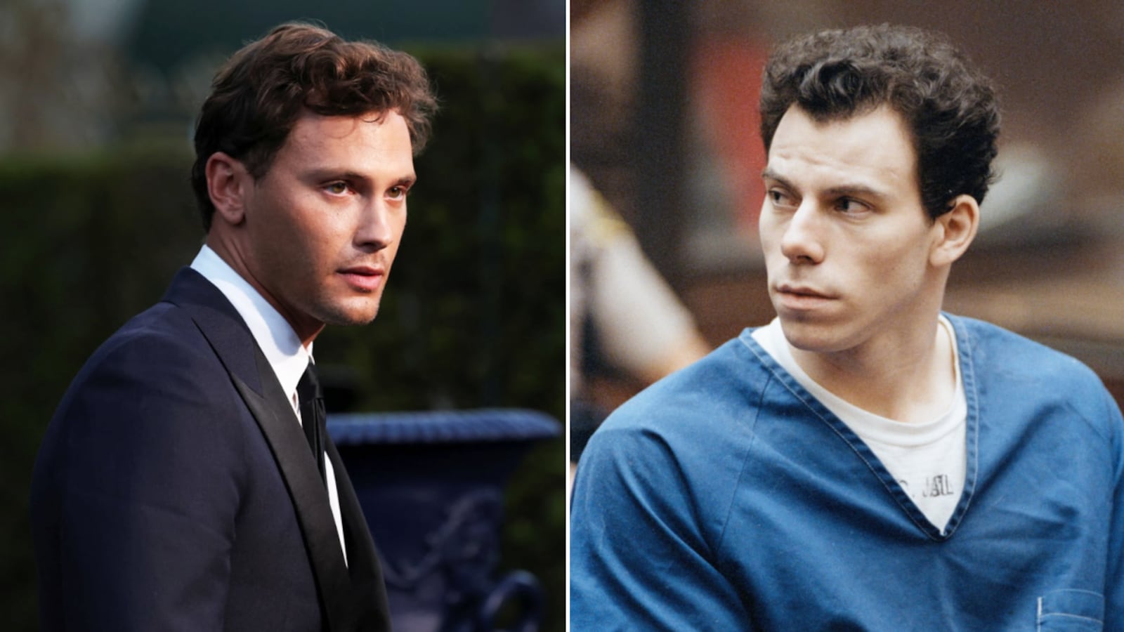 Actor Cooper Koch (left) and Erik Menendez (right)