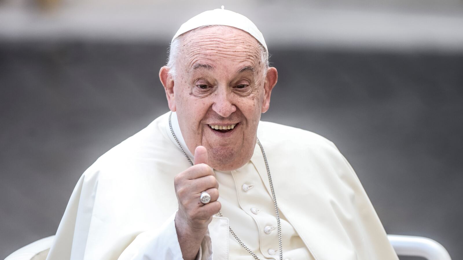 Pope Fracis greets pilgrims on October 2, 2024.