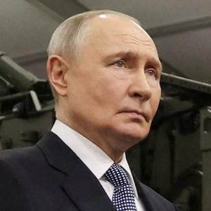 Russian President Vladimir Putin tours the exhibition "Everything for Victory" organised by People's Front, in Moscow, Russia, July 13, 2026.