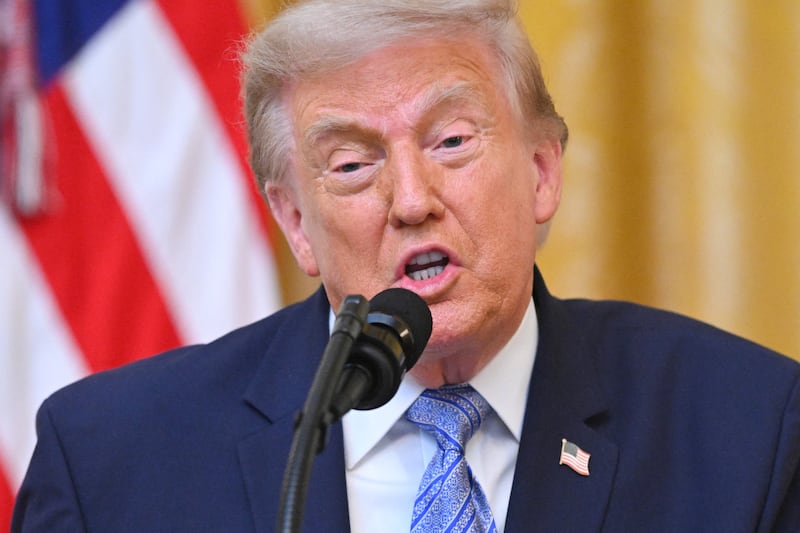 Donald Trump gives a speech.