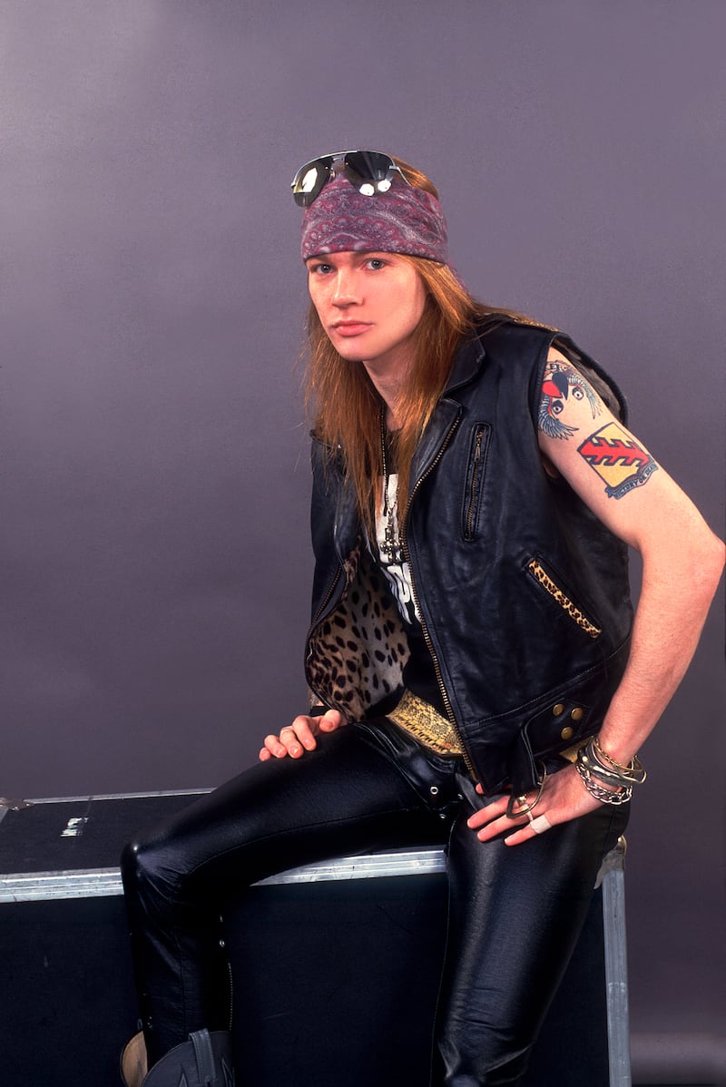 Axl Rose, then 25, poses during a 1987 photoshoot.