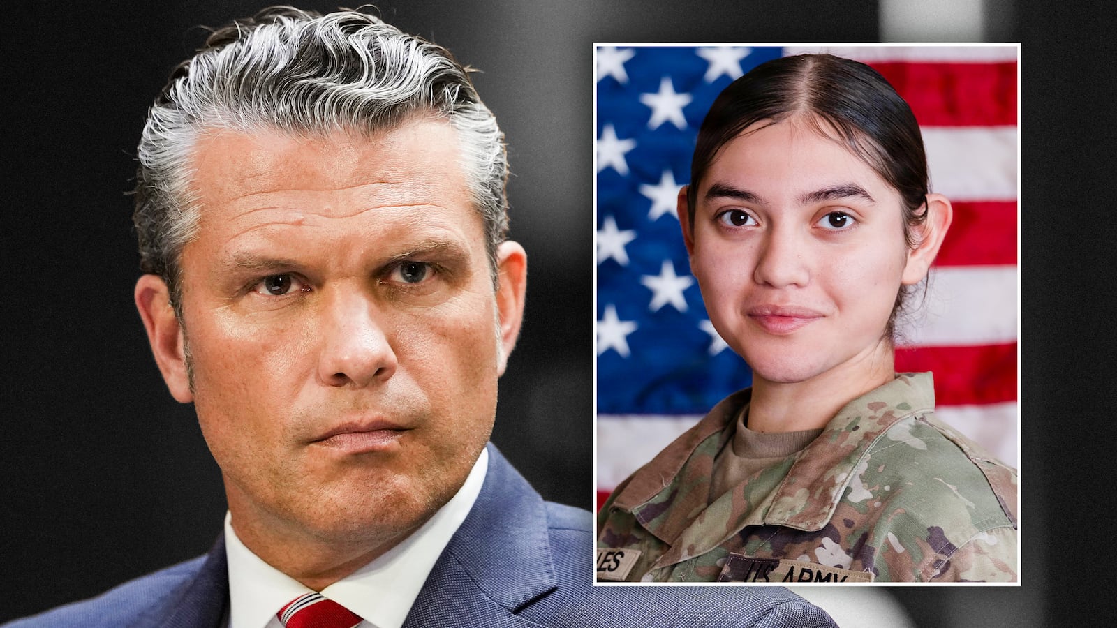 Secretary of Defense Pete Hegseth and Pvt. Isabella Gonzales, 19, of Carrollton, Texas, was killed in action on July 17, 2026, during an enemy attack at Muwaffaq Salti Air Base, Jordan.