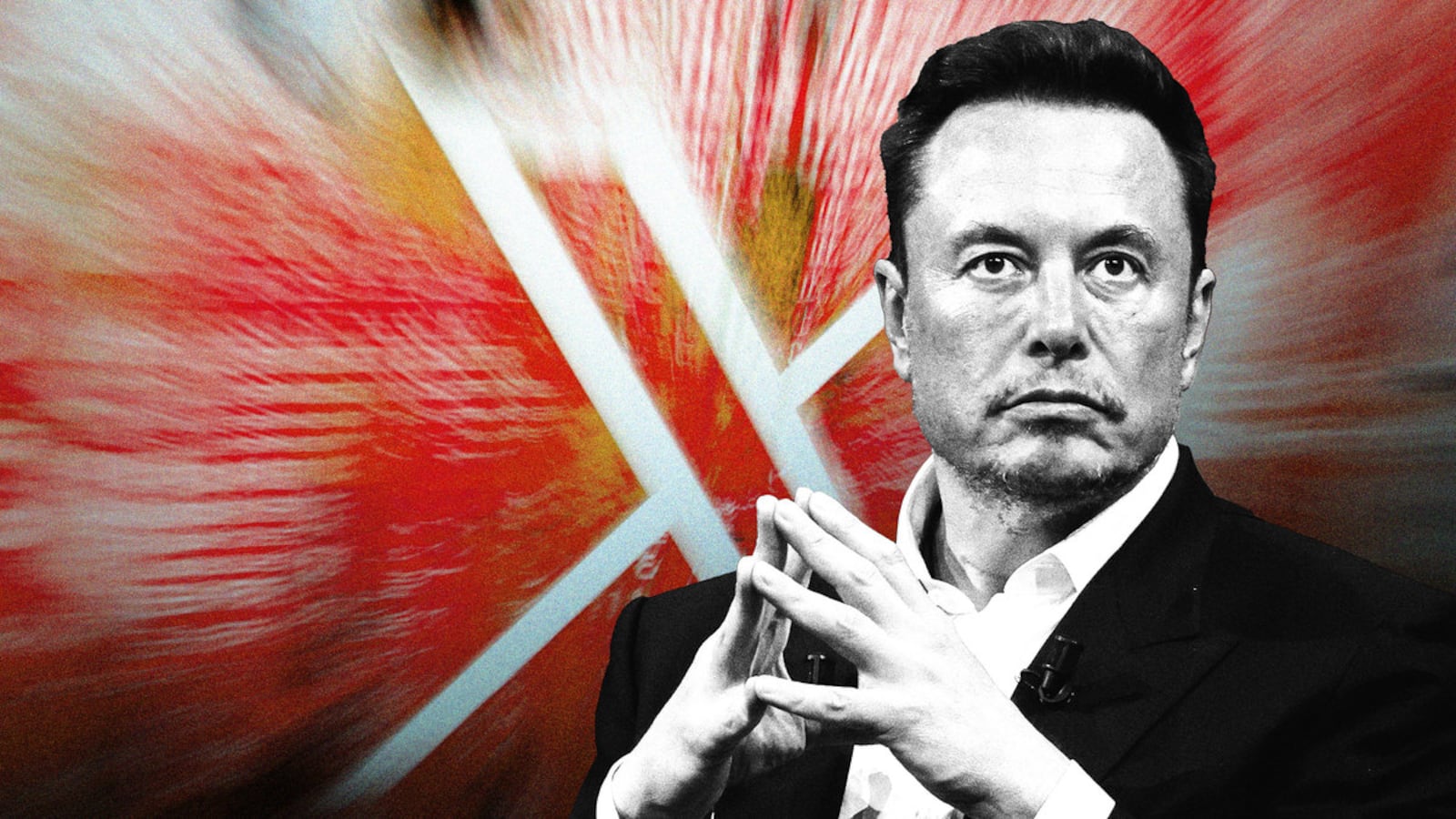 Illustration of X and Elon Musk