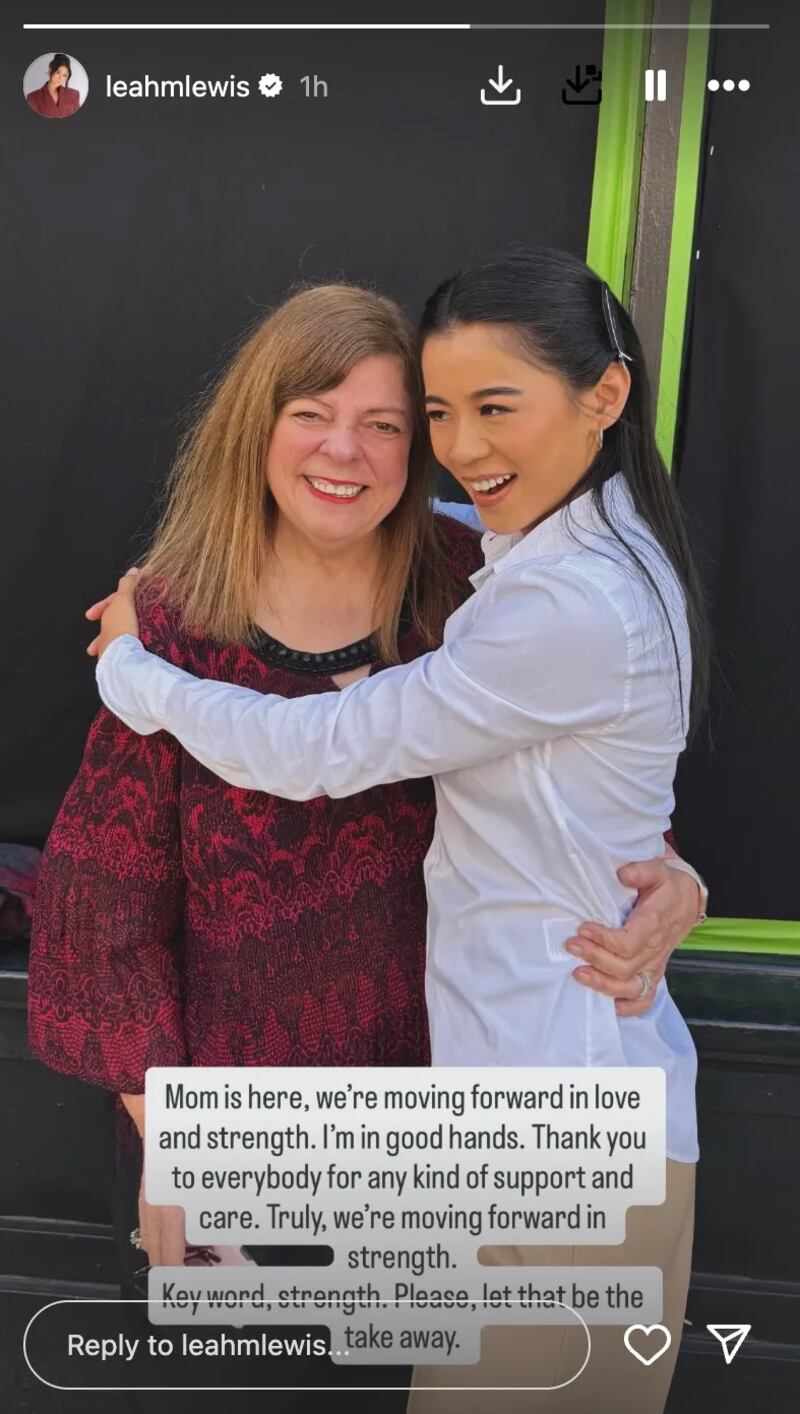 "Matlock" star Leah Lewis shared an Instagram story of the actress with her mother.