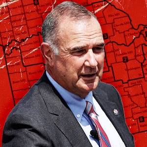 A photo illustration of Missouri governor Mike Kehoe.