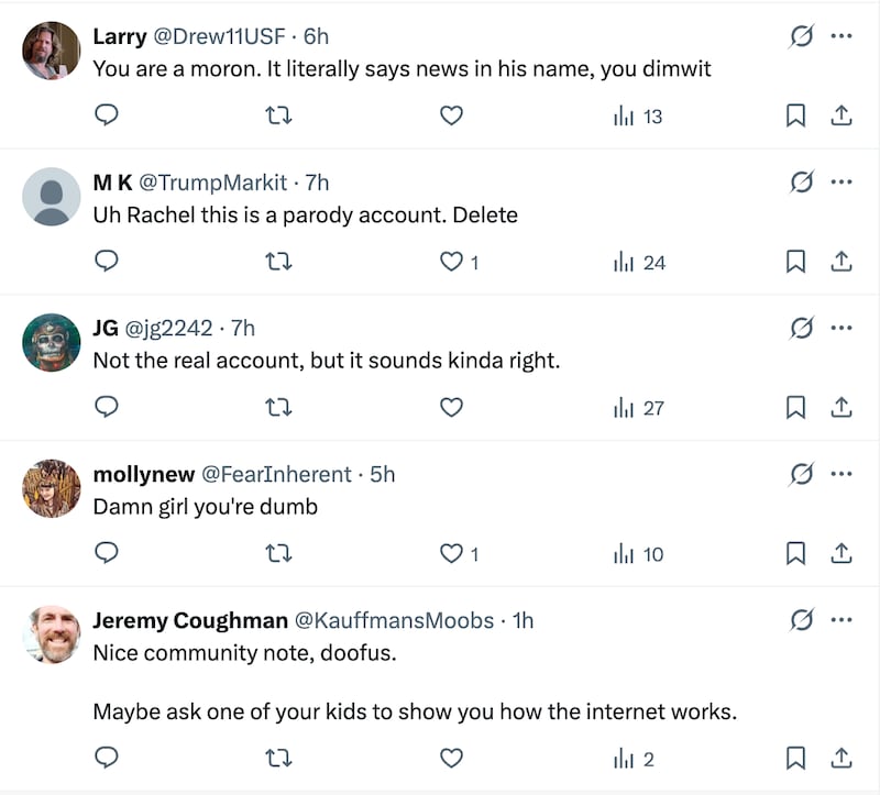 Campos-Duffy is flamed in the replies.