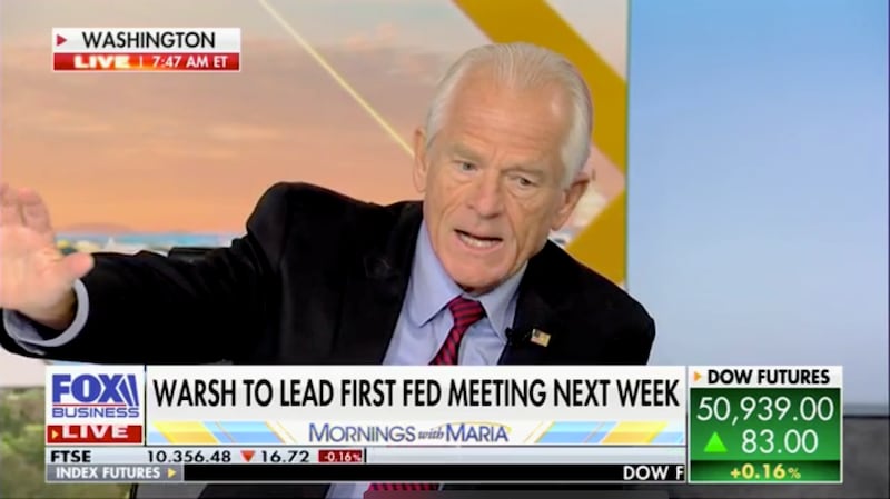 Navarro said he would stay in his lane when it came to the Trump administration's stance on selling AI chips to China.