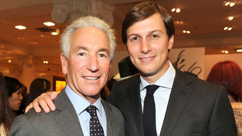 In 2005, Charles Kushner, left, was sentenced to two years in prison for tax evasion, illegal campaign contributions, and witness tampering, and was disbarred as an attorney. In 2020, he received a pardon from Trump, the father-in-law of his son Jared, right.