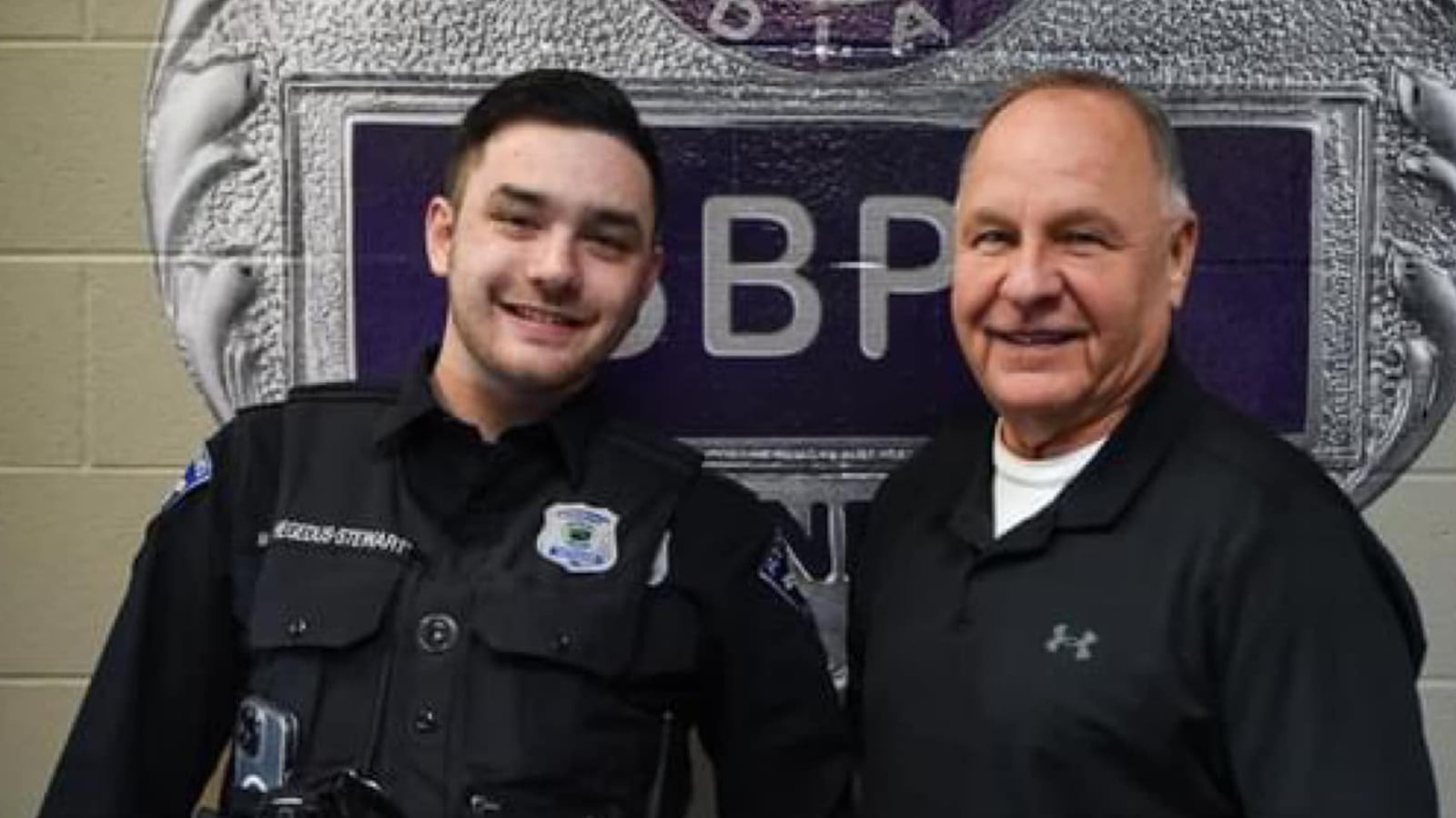 Matthew Hegedus-Stewart, 23, meets Gene Eyster, the retired policeman who rescued him decades earlier when he was found abandoned as a baby.