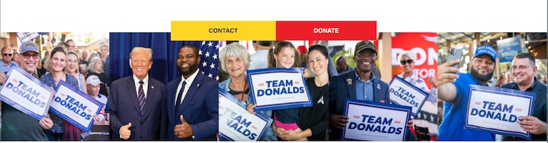 Another image of Trump and Donalds together on his old webpage.