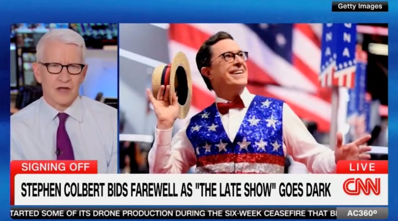 Anderson Cooper pays tribute to Stephen Colbert.