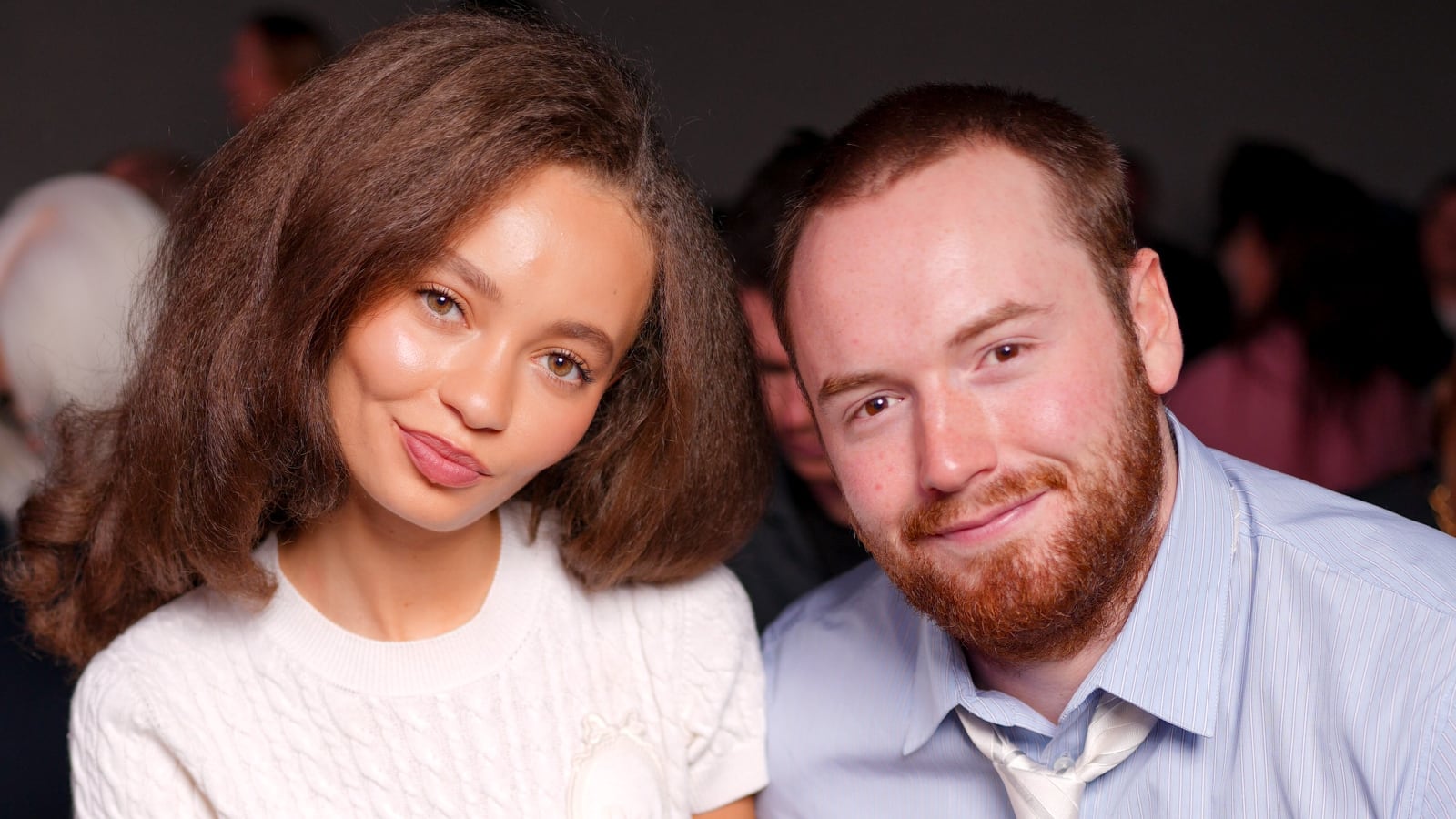 Nico Parker, Cooper Hoffman at the Christian Dior fashion show as part of Spring/Summer 2026 Paris Fashion Week held at Les Tuileries on October 01, 2025 in Paris, France.