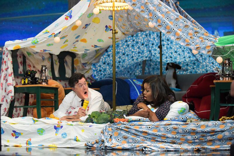 The Late Show With Stephen Colbert.  With guest Michelle Obama