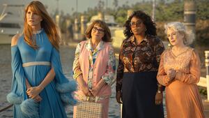 Laura Dern, Mindy Cohn, Amber Chardae Robinson and Julia Duffy in "Palm Royale."