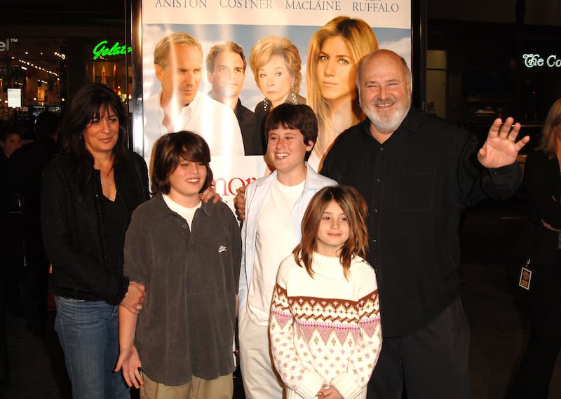 The Reiner family in 2005—three years before Nick Reiner, center-left, was first admitted to a rehab facility for drug abuse.
