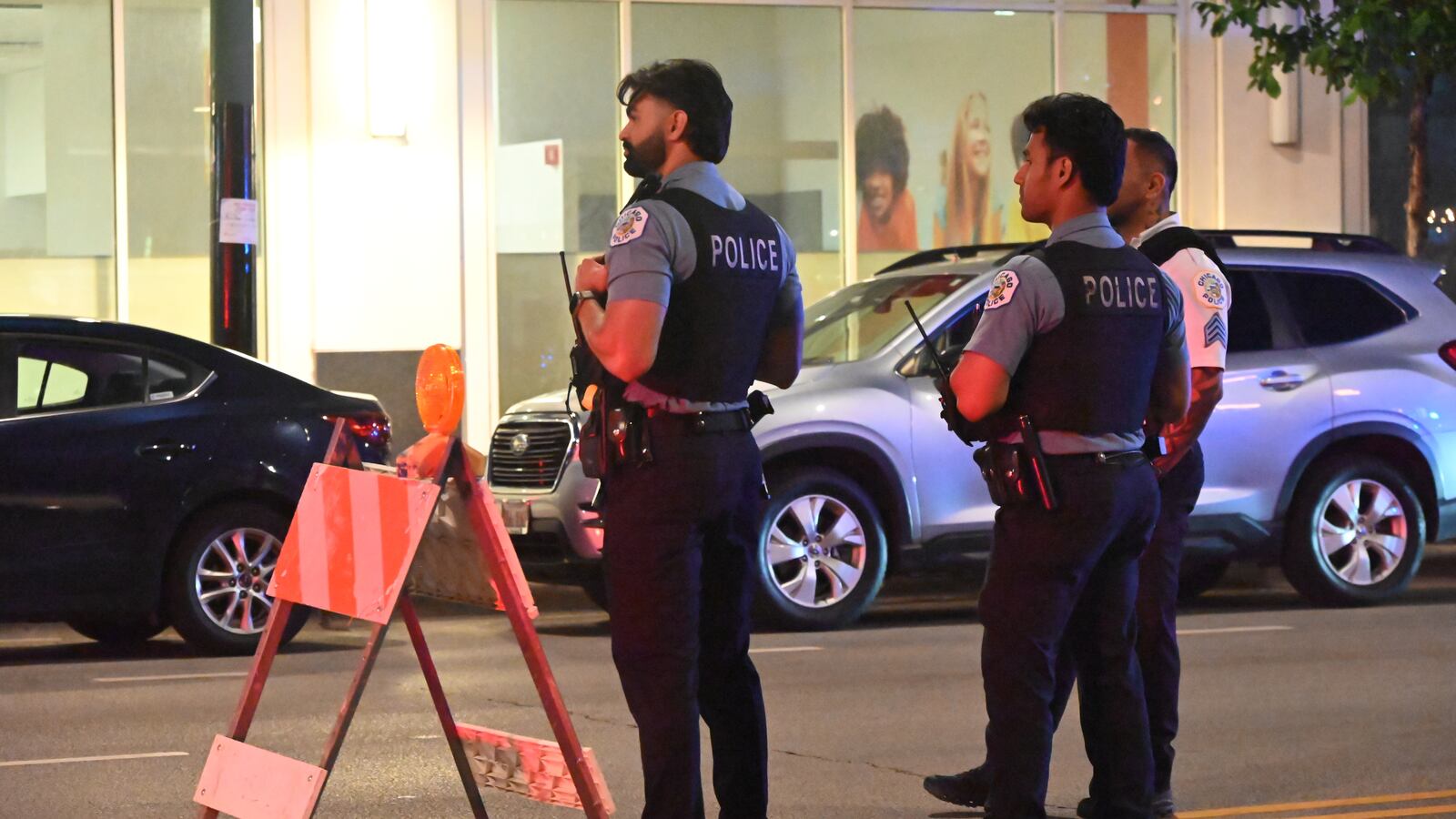 RIVER NORTH, CHICAGO, ILLINOIS, UNITED STATES - JULY 3: Chicago Fire Department cleans up the crime scene where numerous people were wounded in a shooting at Artis Restaurant and Lounge at 311 W. Chicago Ave. in the River North neighborhood during an album release party for rapper Mello Buckzz in Chicago, Illinois, United States on July 3, 2025. Preliminary reports indicate that 16 people were injured and 3 people were pronounced dead from the mass shooting. Bloodied shoes, medical debris and large pools of blood were seen at the crime scene. (Photo by Kyle Mazza/Anadolu via Getty Images)