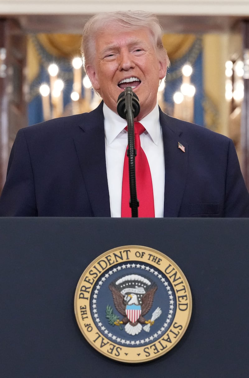 U.S. President Donald Trump delivers an address to the nation about the Iran war at the White House in Washington, D.C., U.S. April 1, 2026.