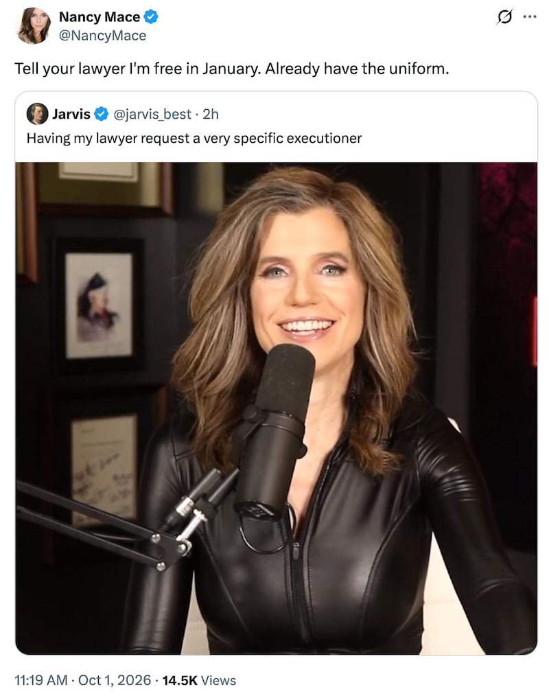 Nancy Mace is leaving politics in January, when her third term as a congresswoman is up.