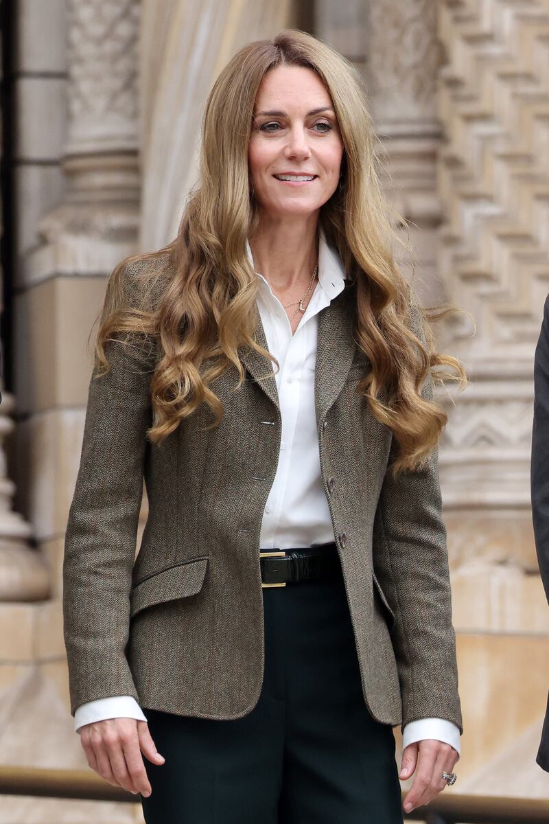 The Princess of Wales debuts a new look in London yesterday.