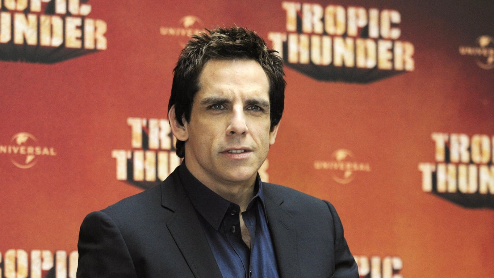 Ben Stiller in Germany promoting Tropic Thunder.