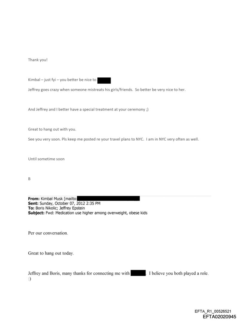 Kimbal Musk Jeffrey Epstein